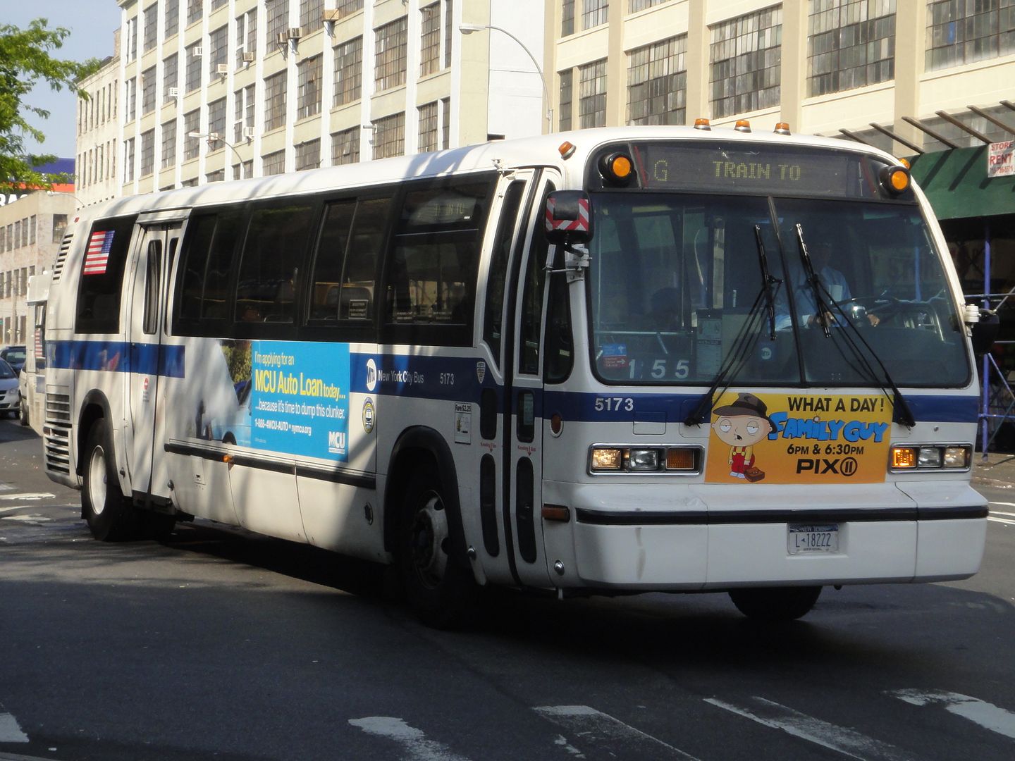 MTA NYCT 5173, Nova Bus RTS for G Train shuttle