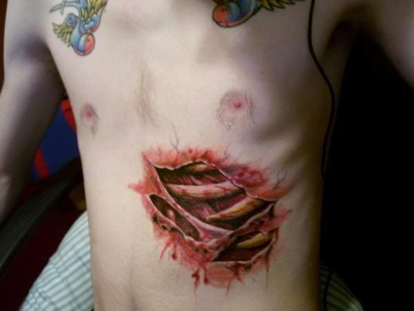 rebel flag tattoo with skin rip are cool tattoos for guys and men,this realy
