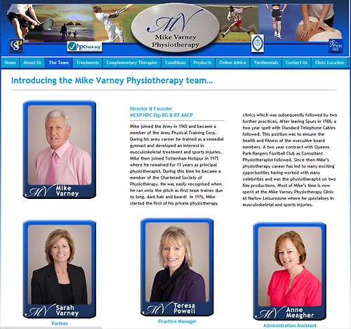 Mike Varney Physiotherapy Website