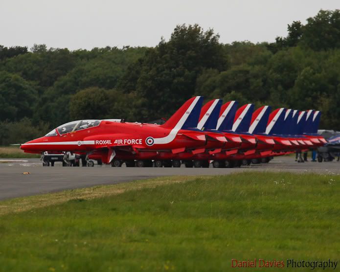 The Red Arrows, they even park in formation!