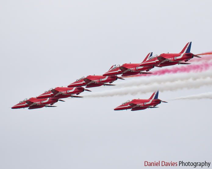 The arrival of the Red Arrows