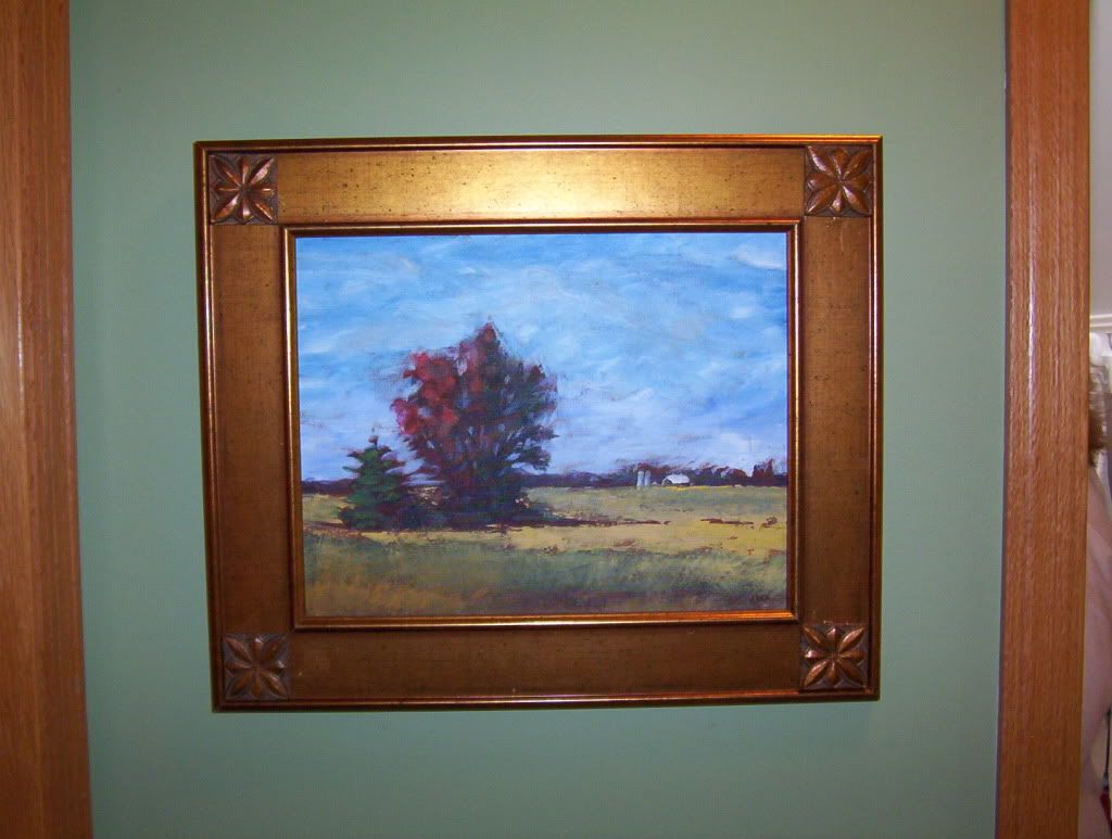 Farm with Red Tree