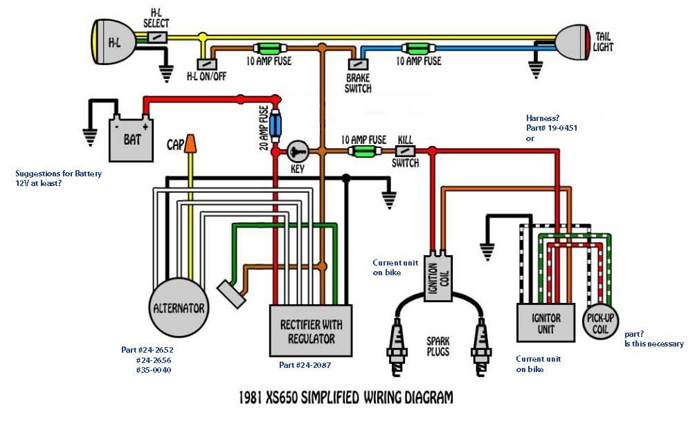 1971 wiring diagram from scratch | Yamaha XS650 Forum