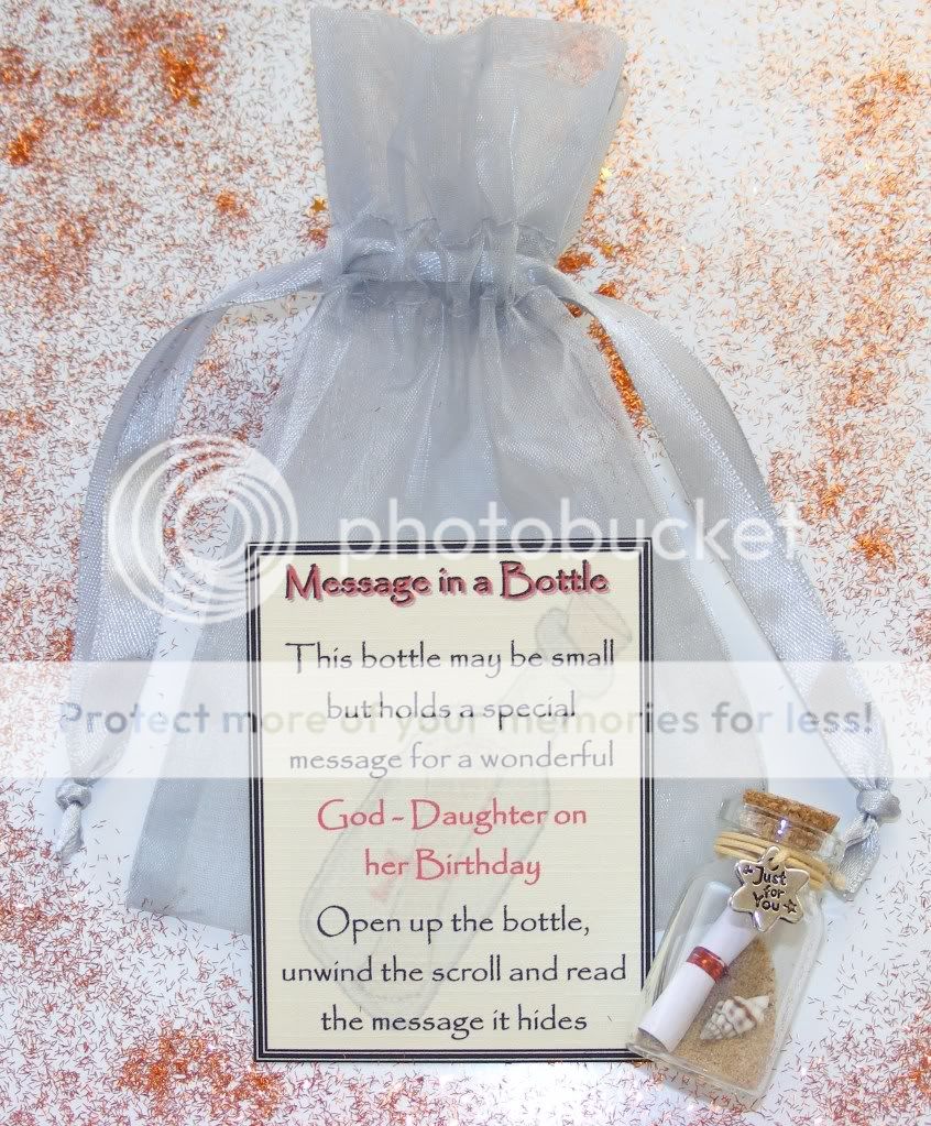 Personalised God Daughter Birthday Message Bottle Gift  