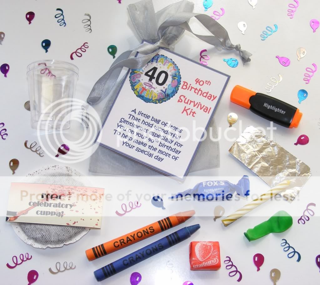 Personalised 40th Birthday Survival Kit Gift Card  