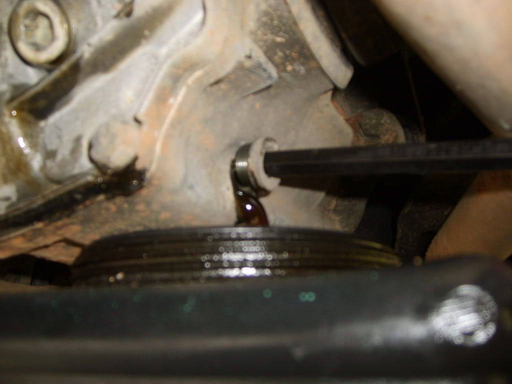 The picture is a bit fuzzy as I was trying to make sure the oil went into the pan and not on the driveway.