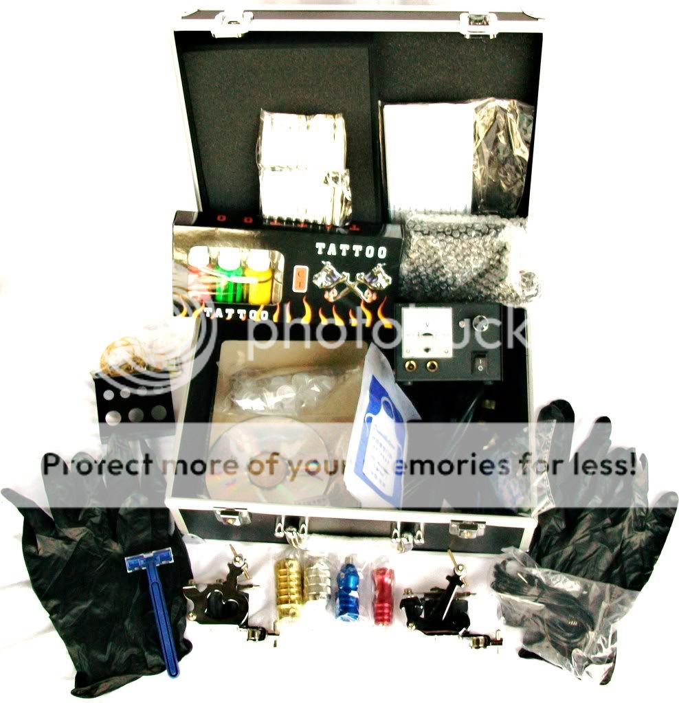 Full Tattoo Kit/ 3 Guns,Ink,Needles,Machine.UK Seller  